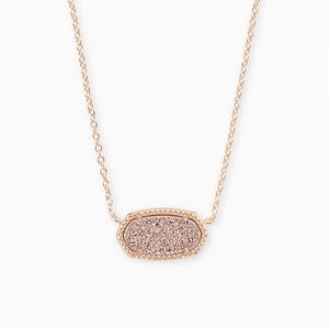 Kendra Scott Rose Gold Drusy Elisa Necklace